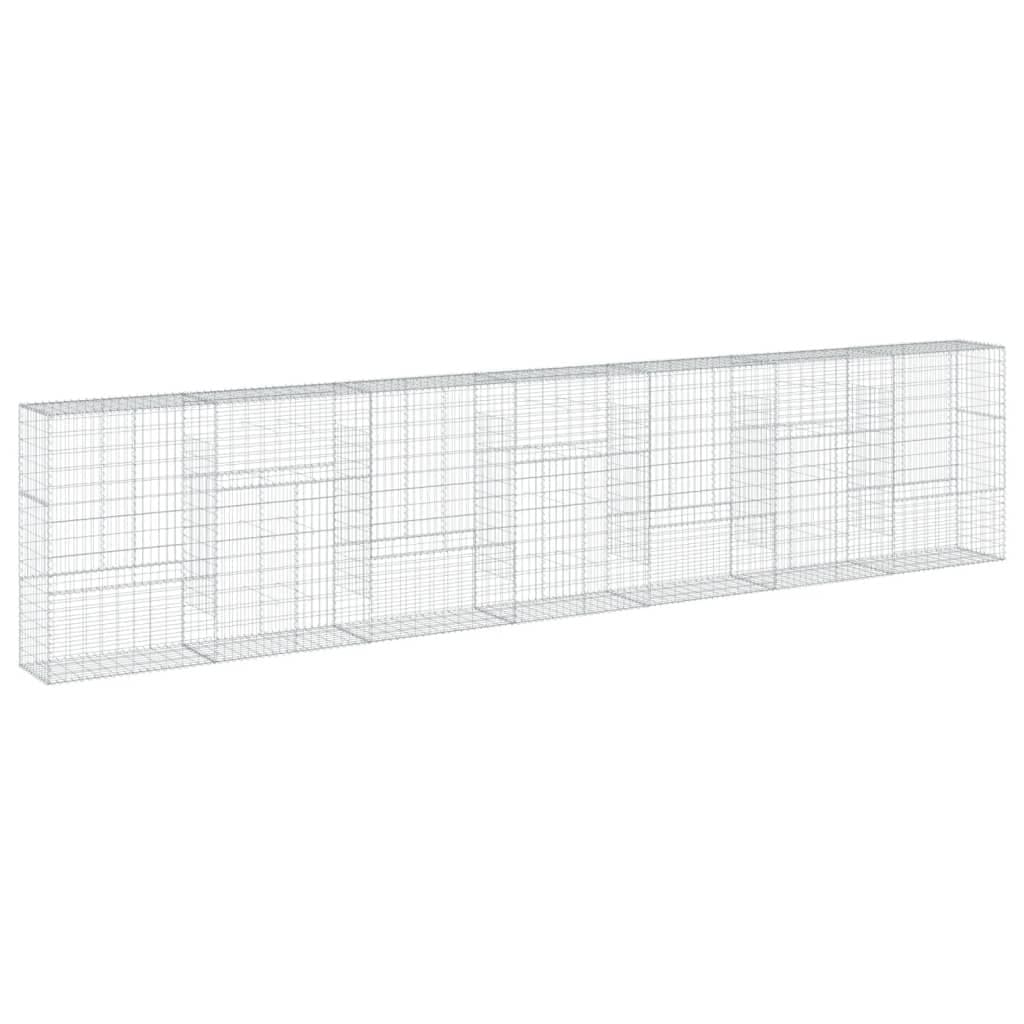 Gabion Basket with Cover 700x50x150 cm Galvanised Iron Wire Garden Cage Outdoor