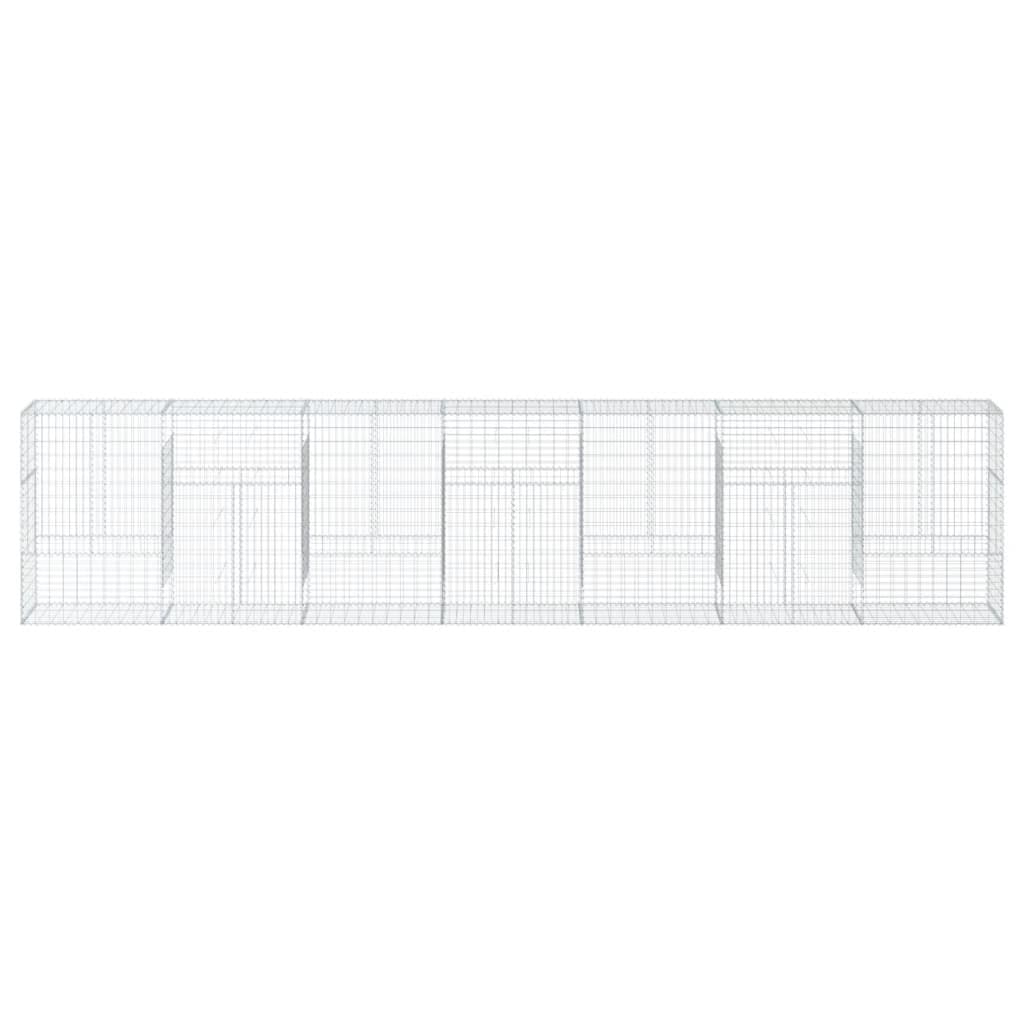 Gabion Basket with Cover 700x50x150 cm Galvanised Iron Wire Garden Cage Outdoor