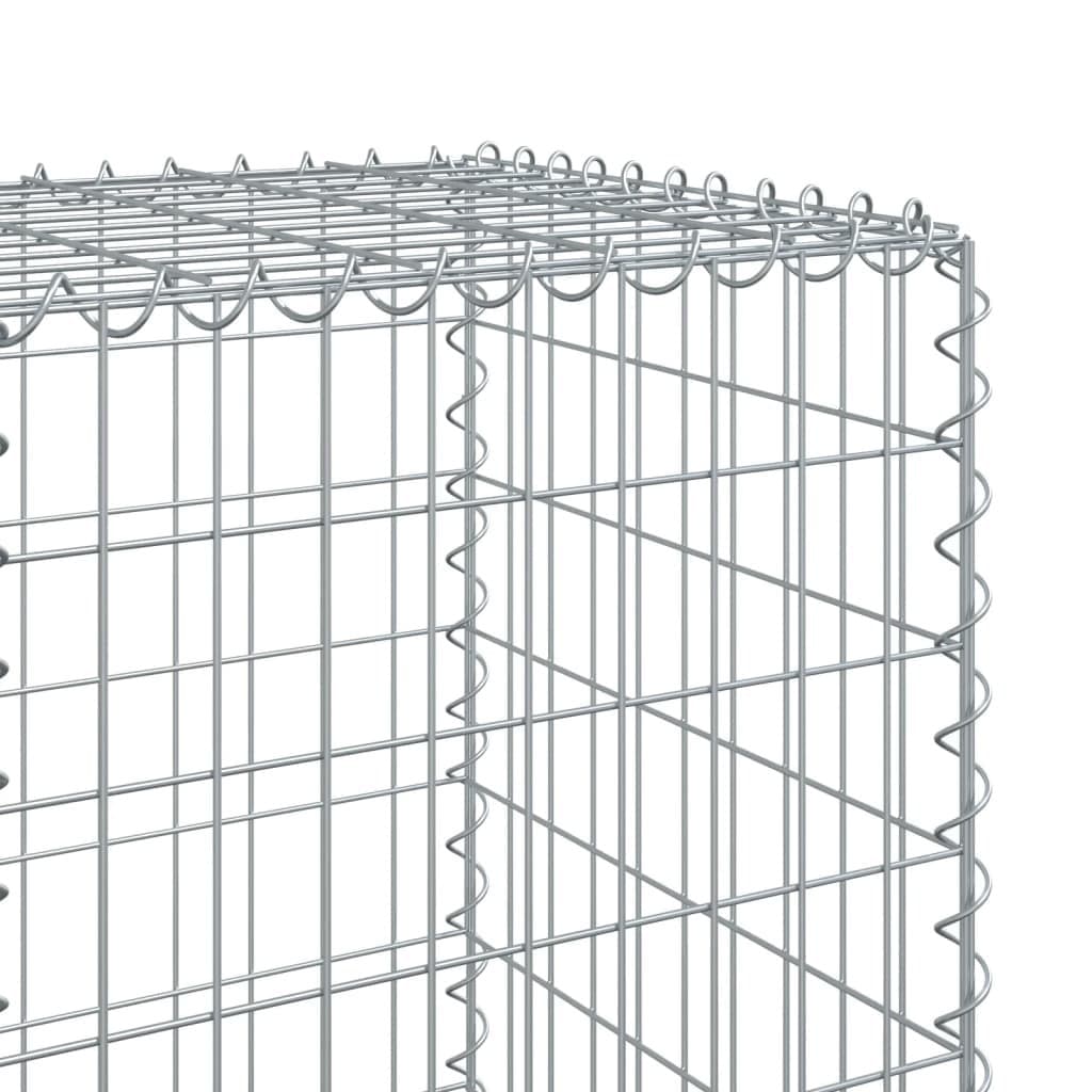 Gabion Basket with Cover 700x50x150 cm Galvanised Iron Wire Garden Cage Outdoor