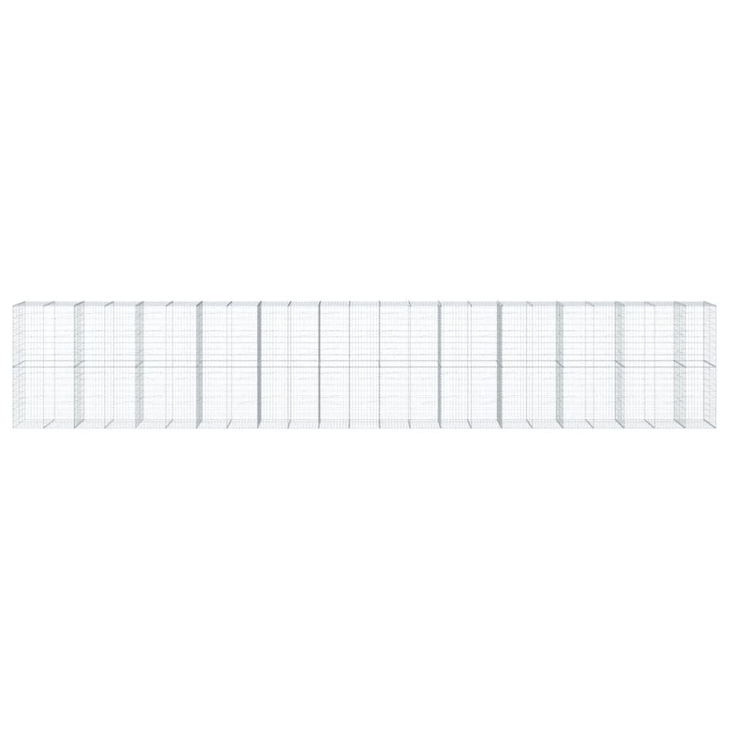 Galvanised Iron Gabion Basket with Cover 1150x100x200 cm