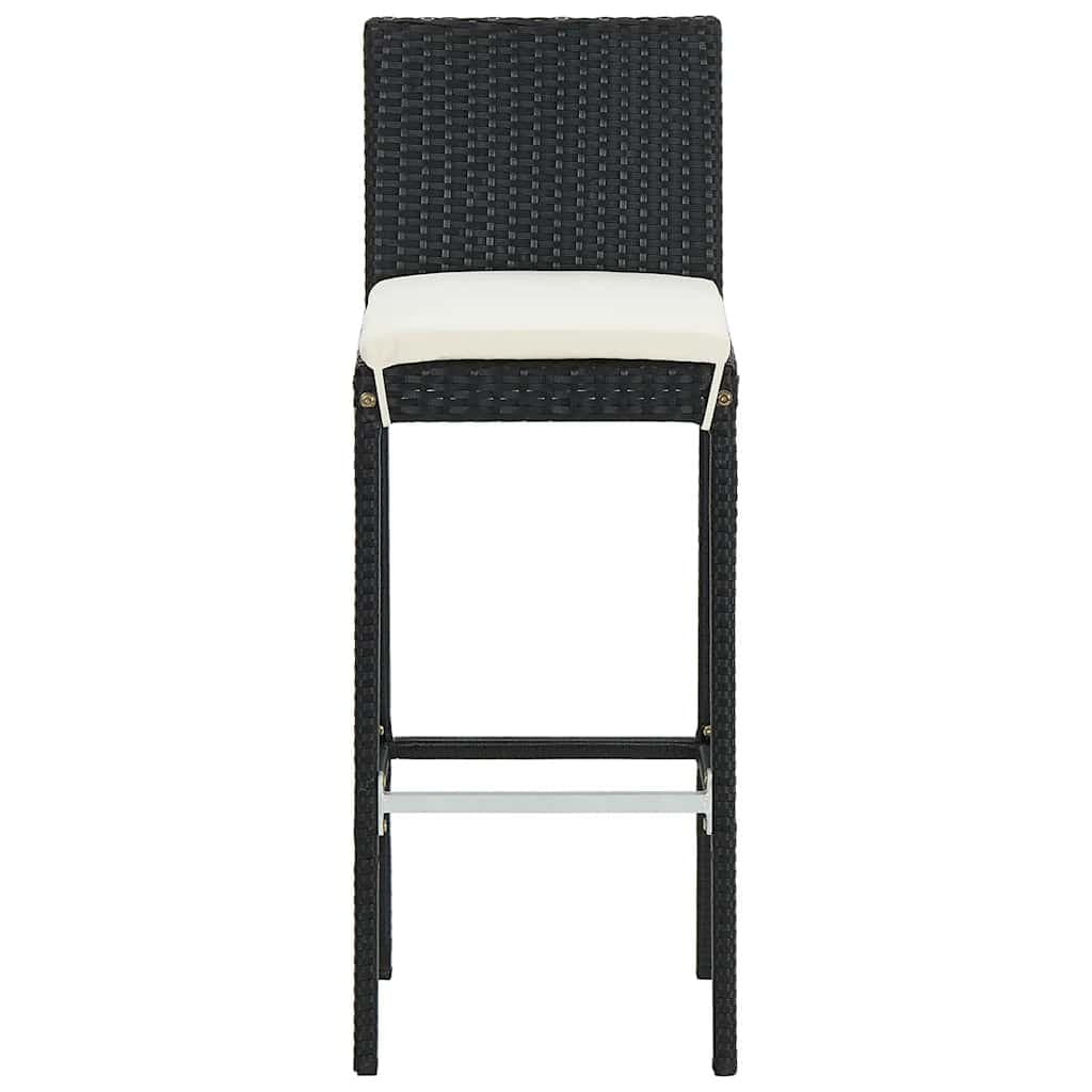 7 Piece Garden Bar Set with Black Rattan Stools
