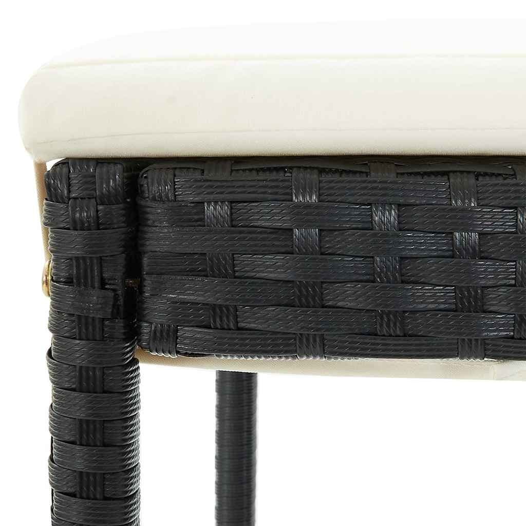 7 Piece Garden Bar Set with Black Rattan Stools