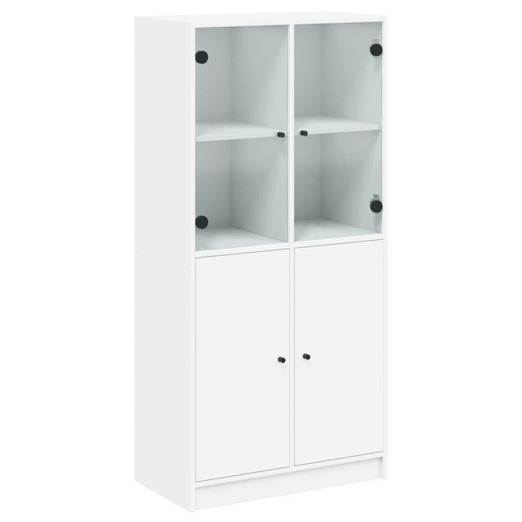 White Highboard Storage Cabinet with Doors