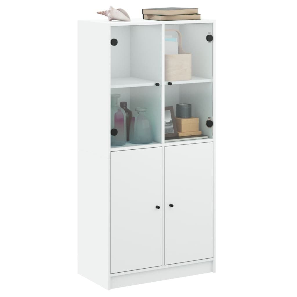 White Highboard Storage Cabinet with Doors