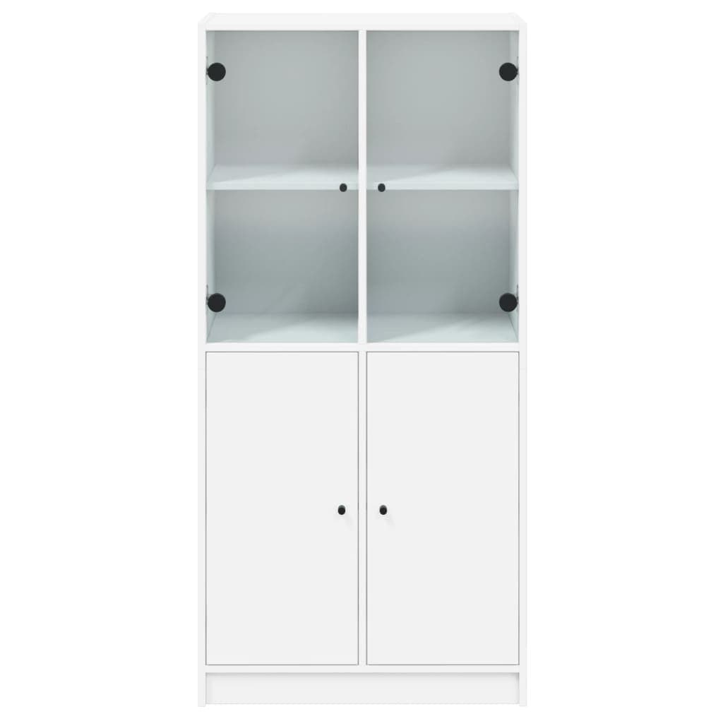 White Highboard Storage Cabinet with Doors