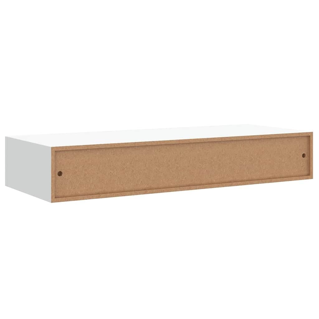 Wall-mounted Drawer Shelves 2 Pieces White Floating Storage Organiser Set