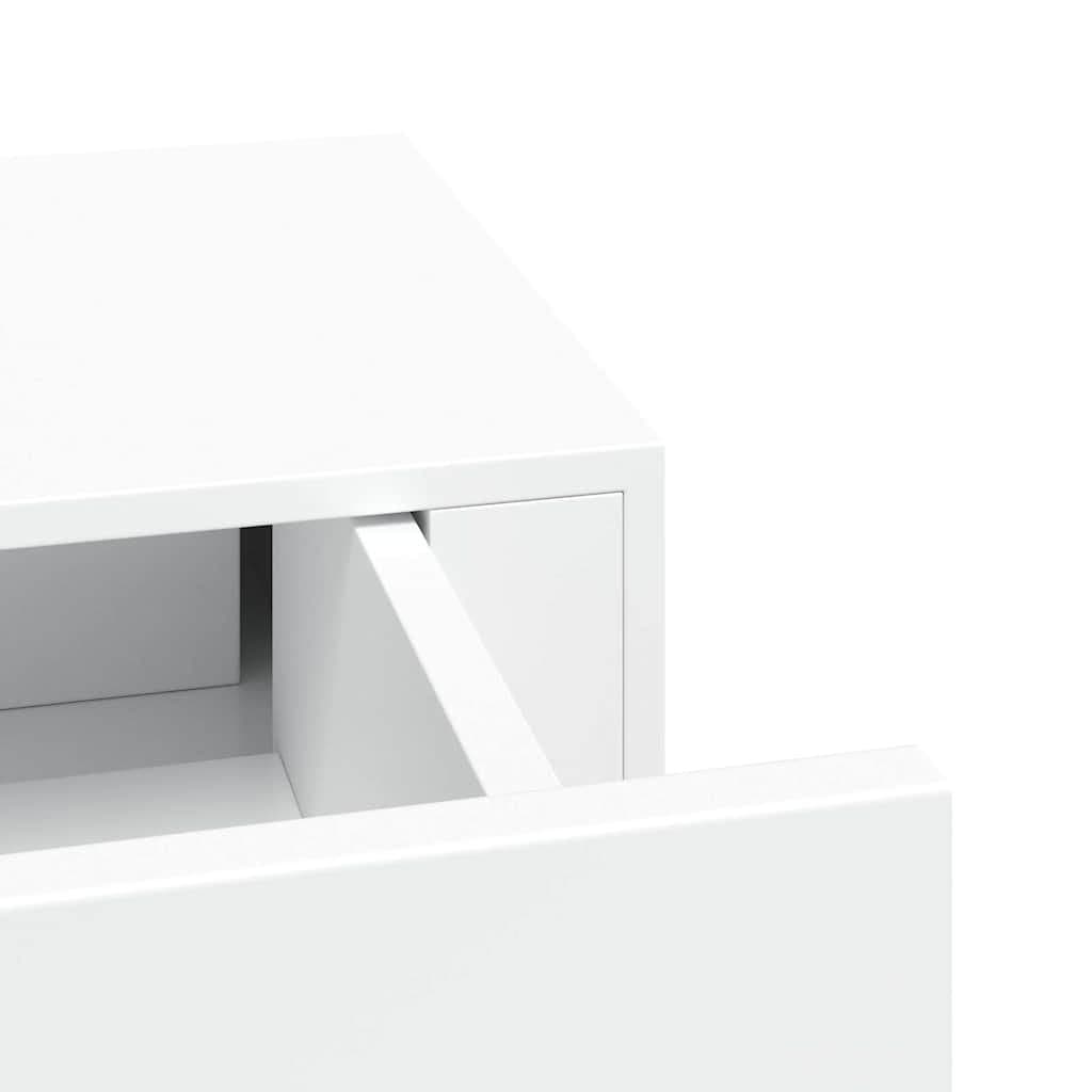 Wall-mounted Drawer Shelves 2 Pieces White Floating Storage Organiser Set