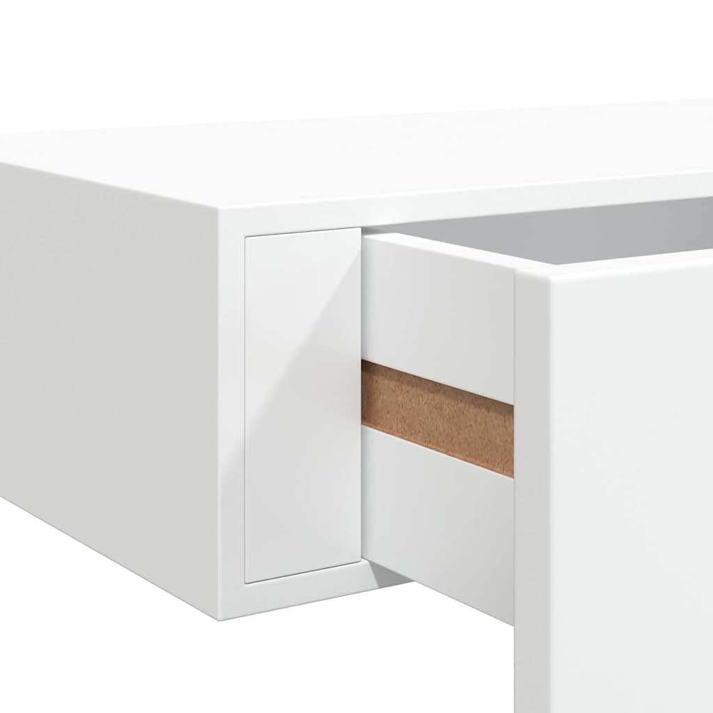 Wall-mounted Drawer Shelves 2 Pieces White Floating Storage Organiser Set