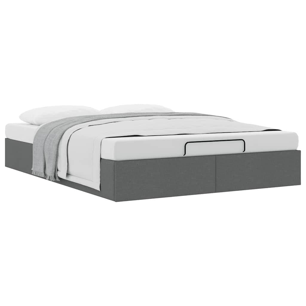 Grey Fabric Ottoman Storage Bed Frame with Lift Mechanism
