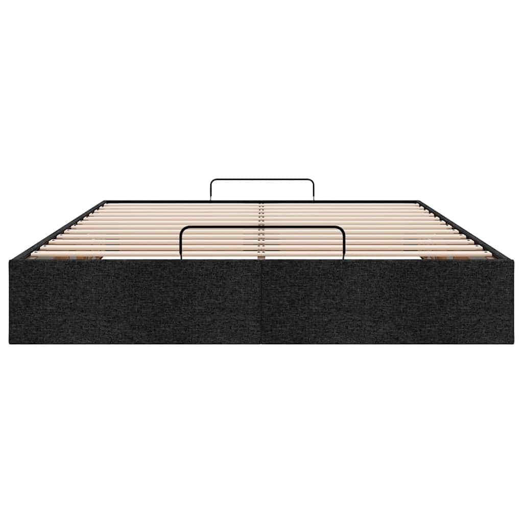 Black Double Ottoman Storage Bed Frame with Lift-Up Mechanism