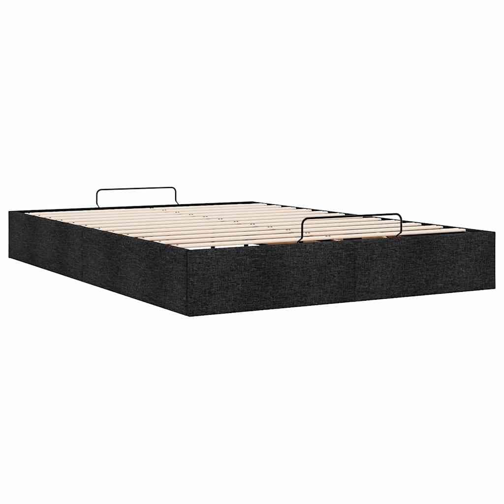 Black Double Ottoman Storage Bed Frame with Lift-Up Mechanism