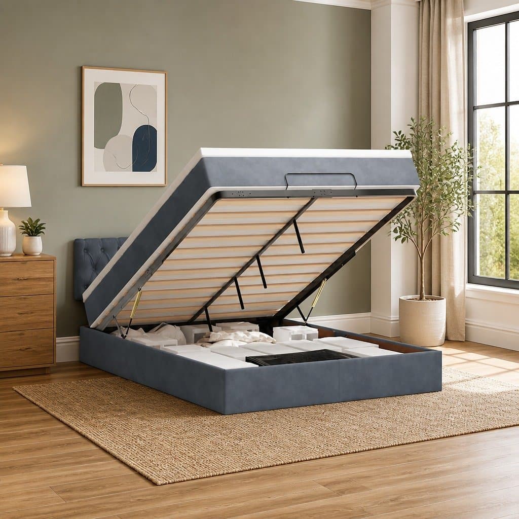 Queen Ottoman Bed with Pocket Spring Mattress