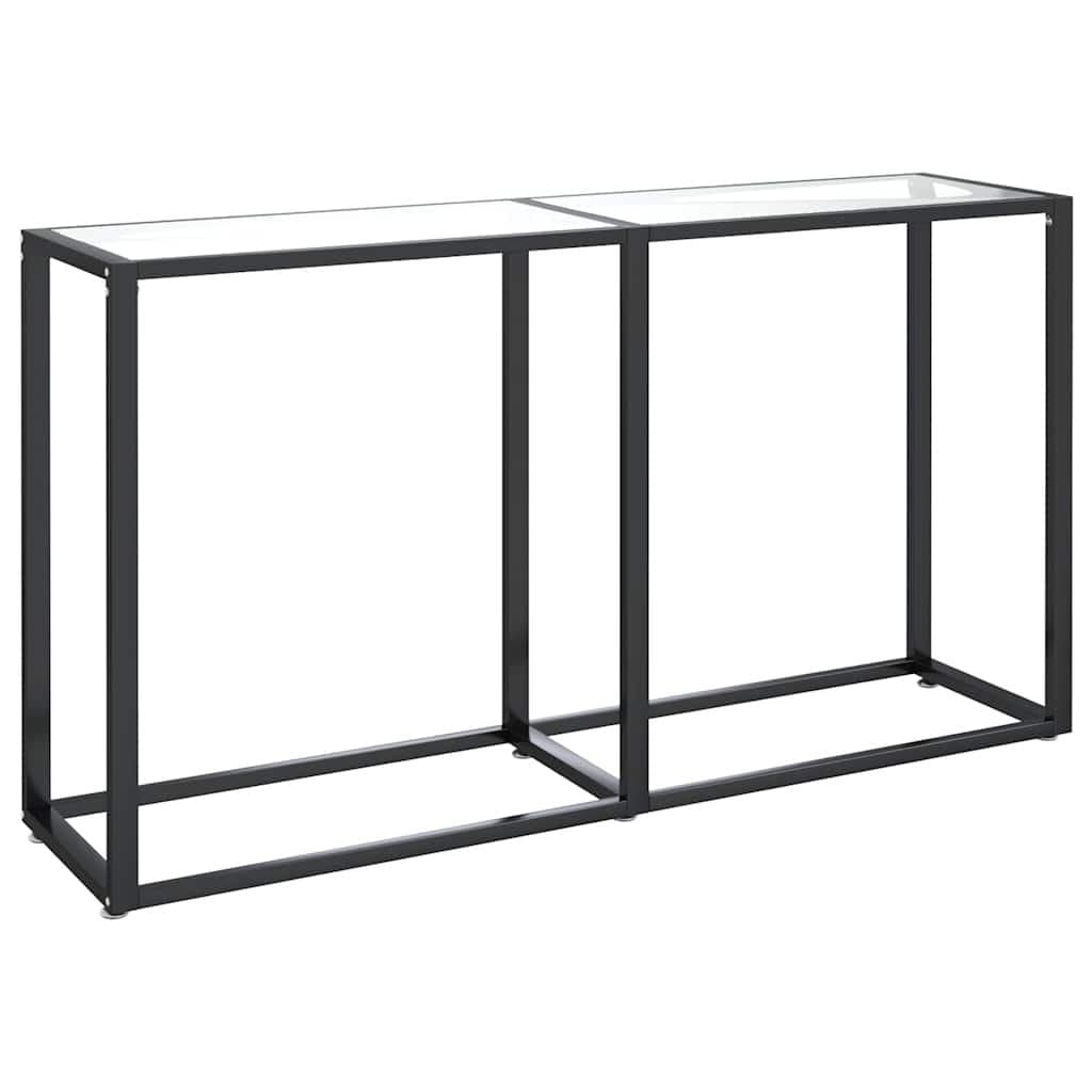Console Table with Durable Tempered Glass