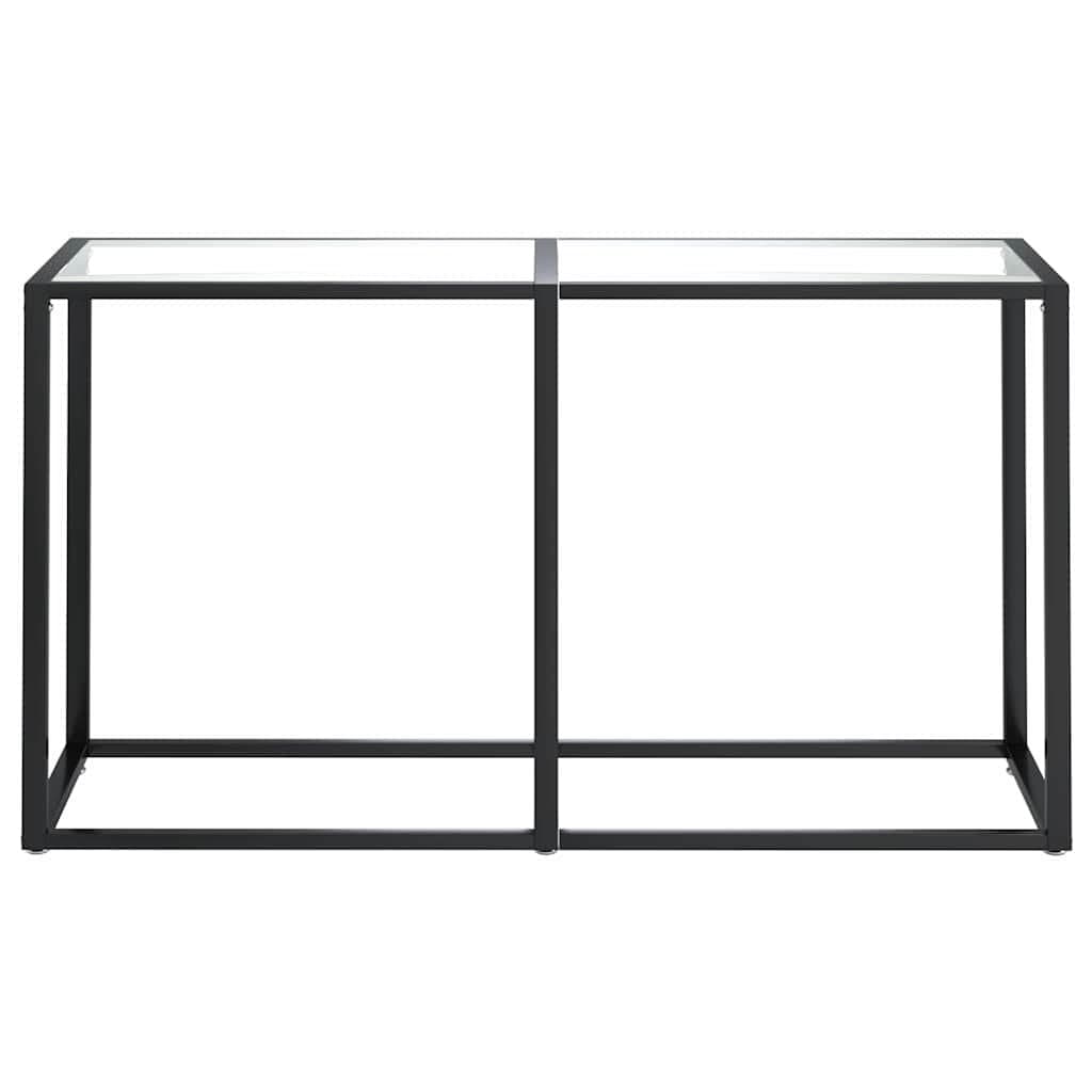 Console Table with Durable Tempered Glass