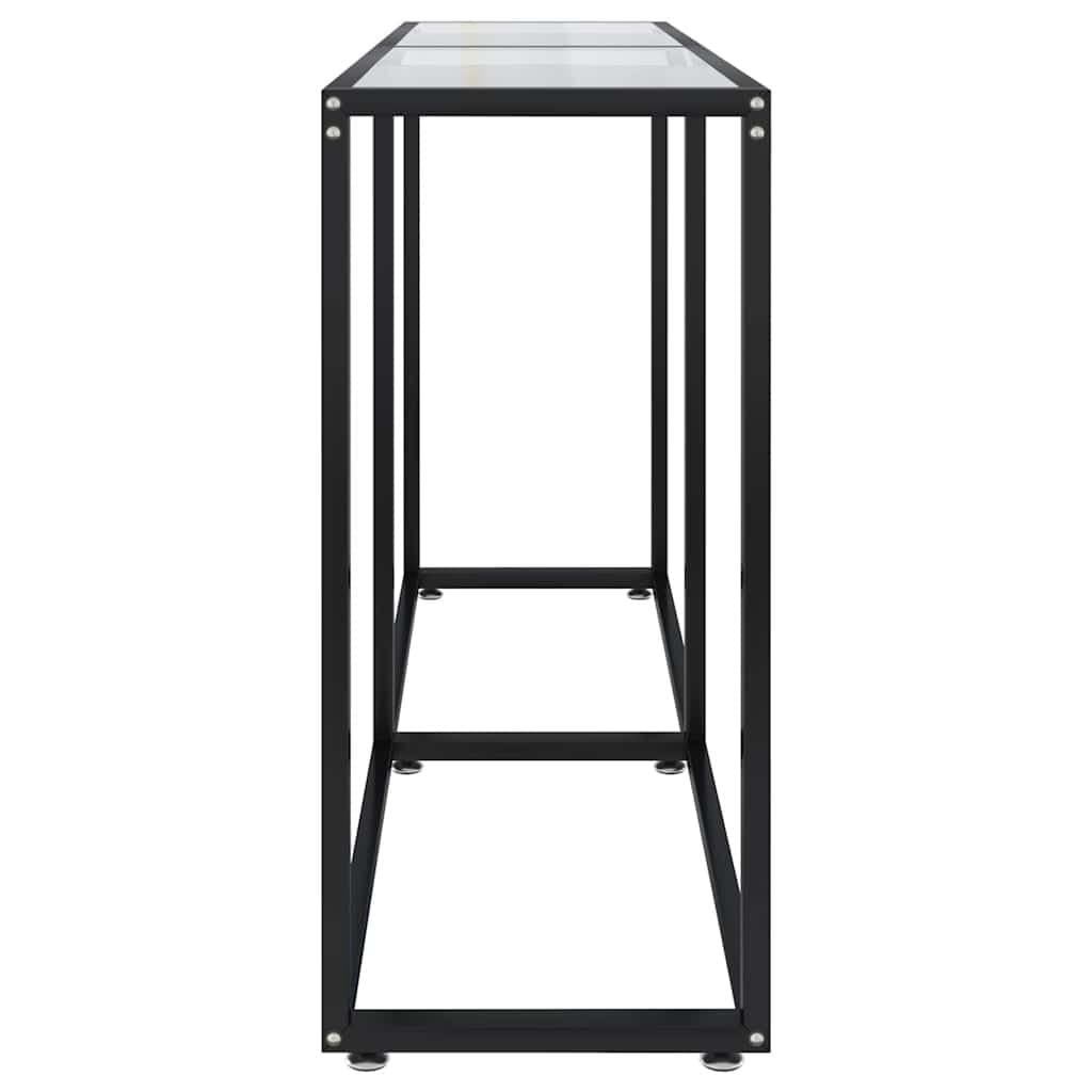 Console Table with Durable Tempered Glass