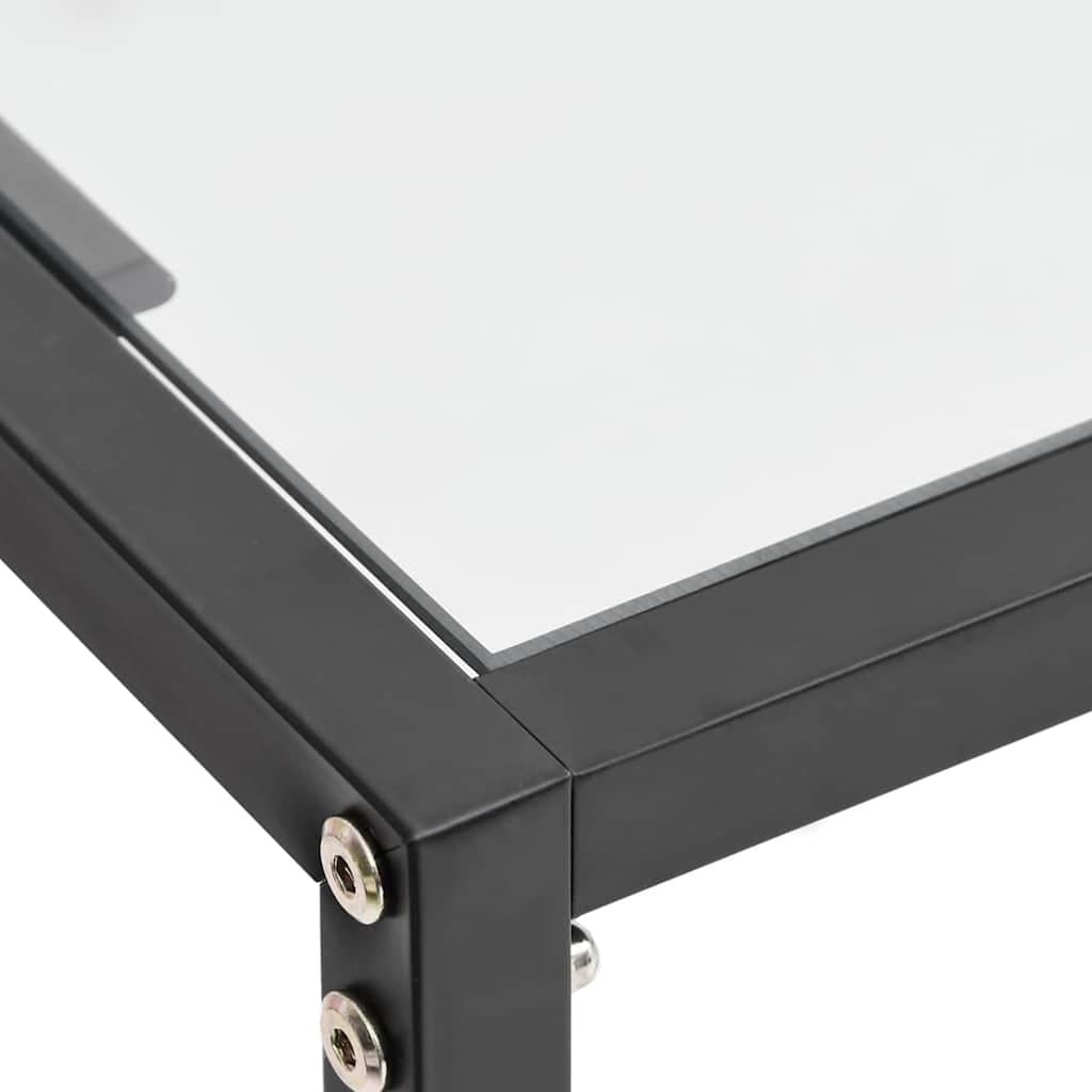 Console Table with Durable Tempered Glass