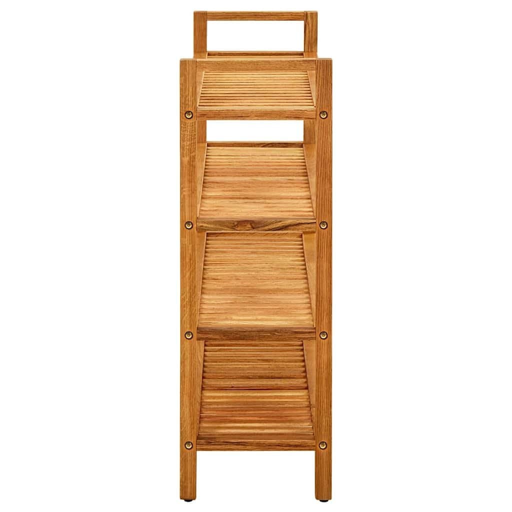 Shoe Rack with 4 Shelves Brown Solid Wood Storage Hallway Organiser 100x27x80cm
