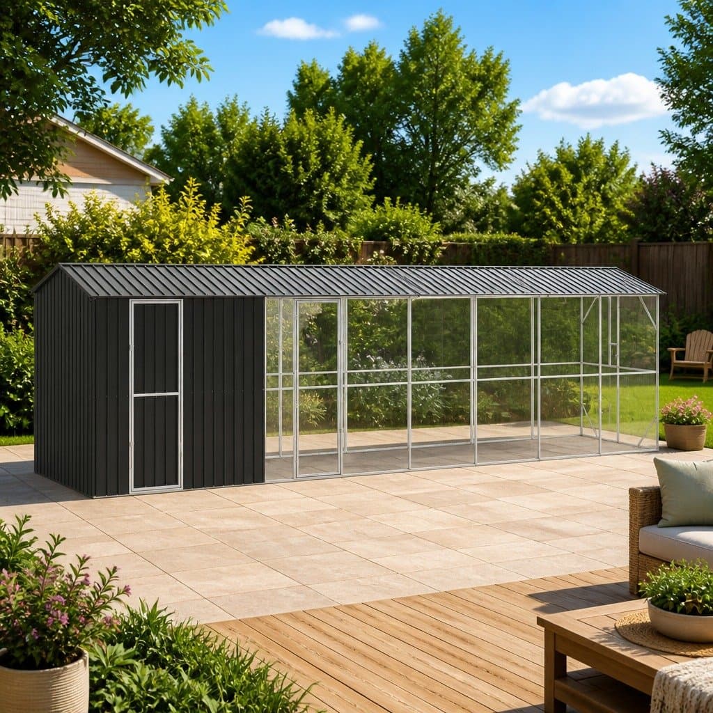 Large Galvanised Steel Outdoor Bird Cage in Anthracite