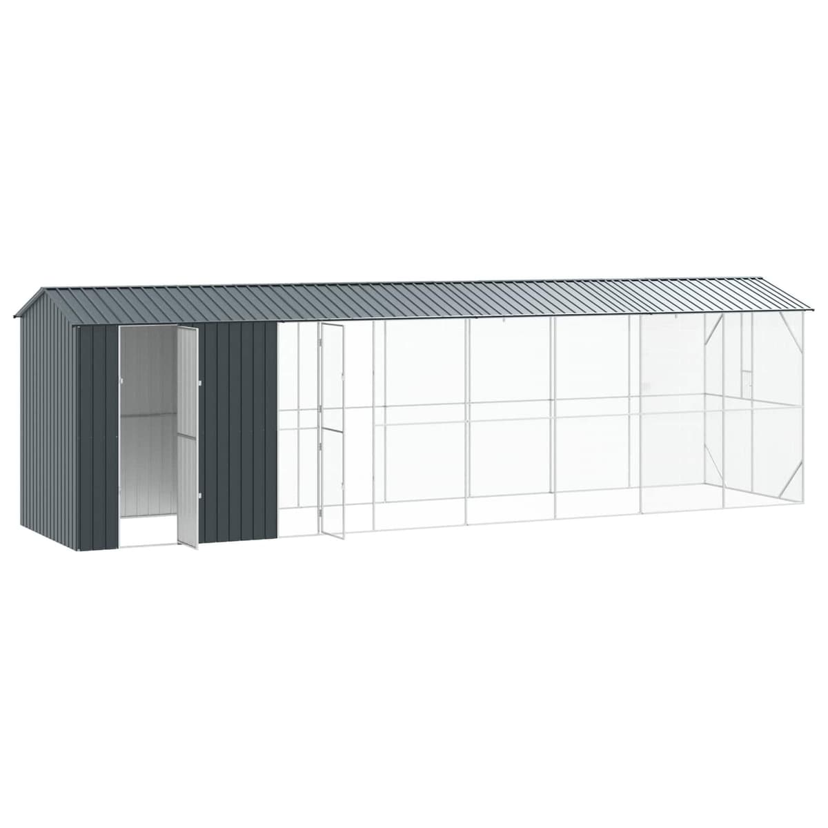 Large Galvanised Steel Outdoor Bird Cage in Anthracite
