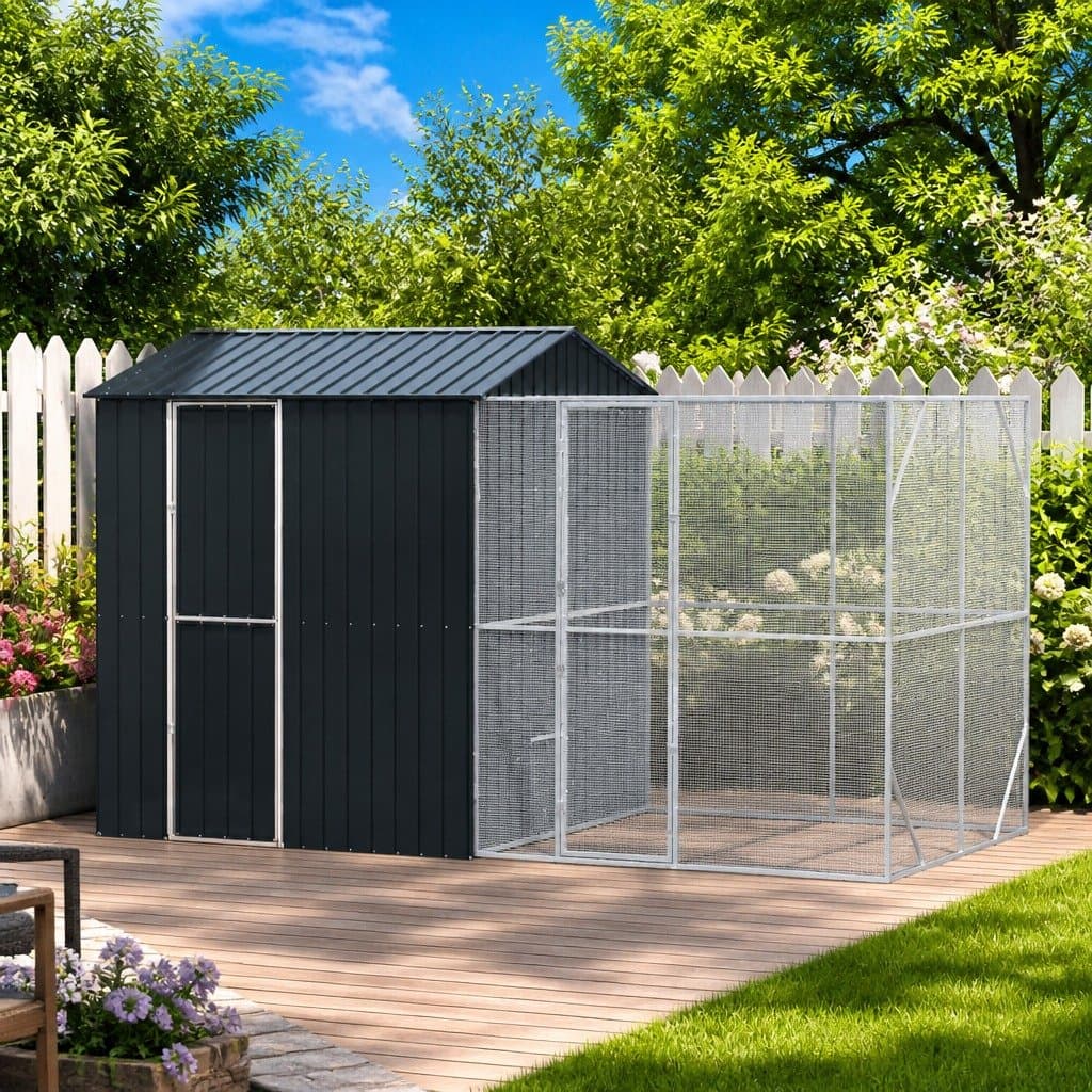 Large Rectangular Galvanised Steel Outdoor Bird Cage