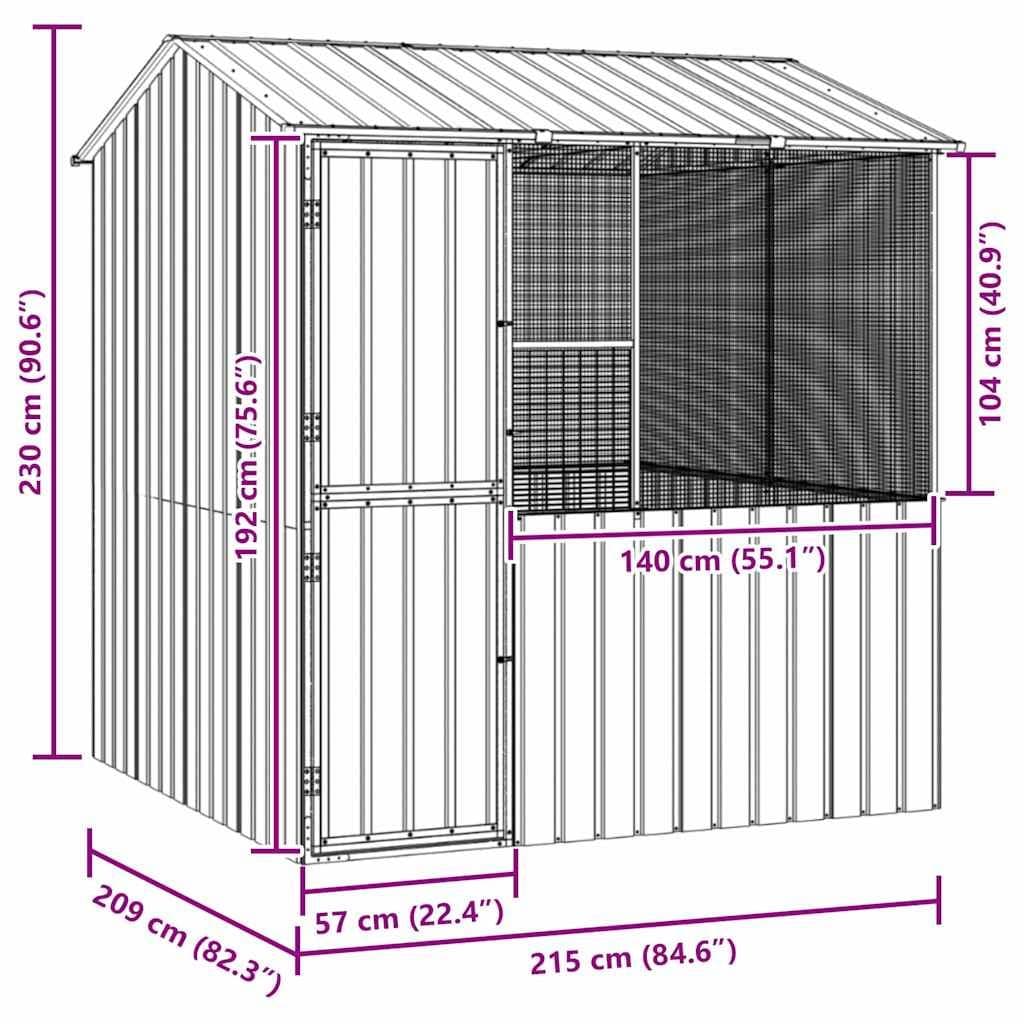 Outdoor Bird Cage in Anthracite Steel, 215x209x230cm