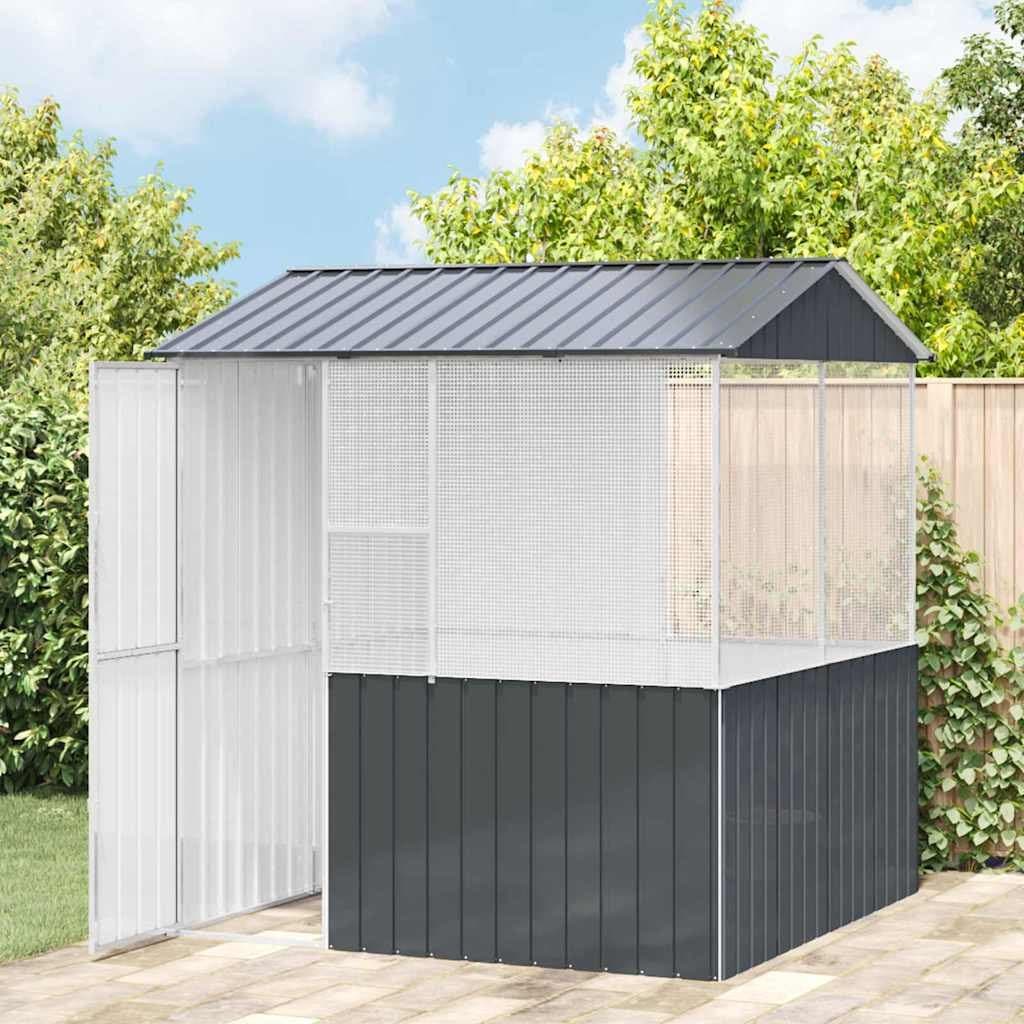 Outdoor Bird Cage in Anthracite Steel, 215x209x230cm