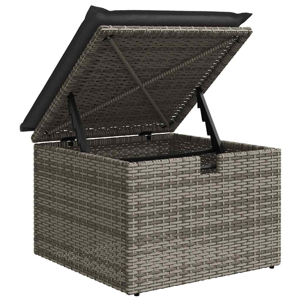 8-Piece Grey Poly Rattan Garden Sofa Set for Outdoors