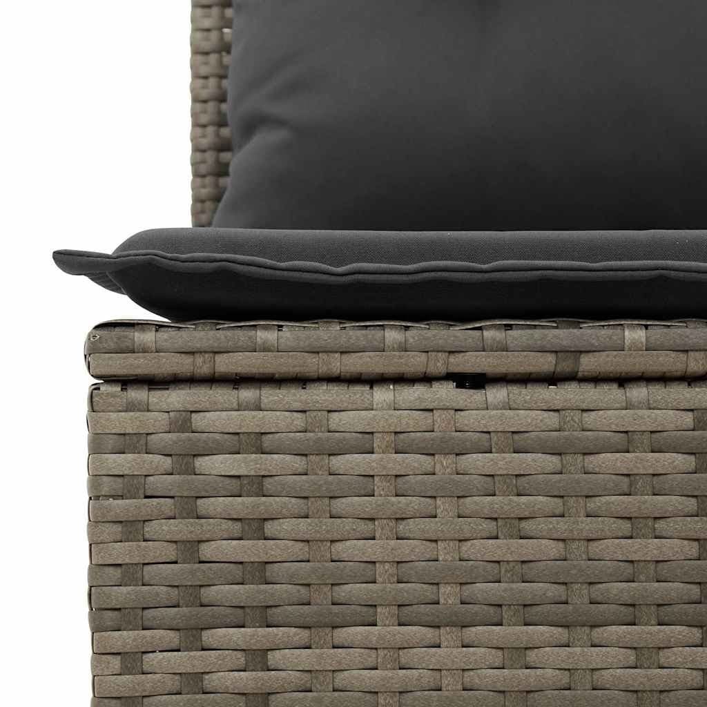8-Piece Grey Poly Rattan Garden Sofa Set for Outdoors