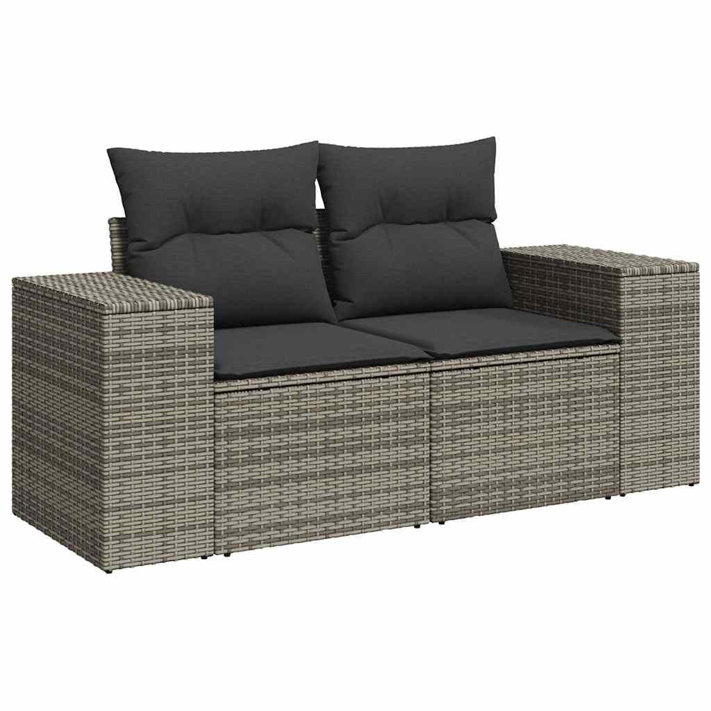Grey Poly Rattan 6-Piece Garden Sofa Set for Outdoors