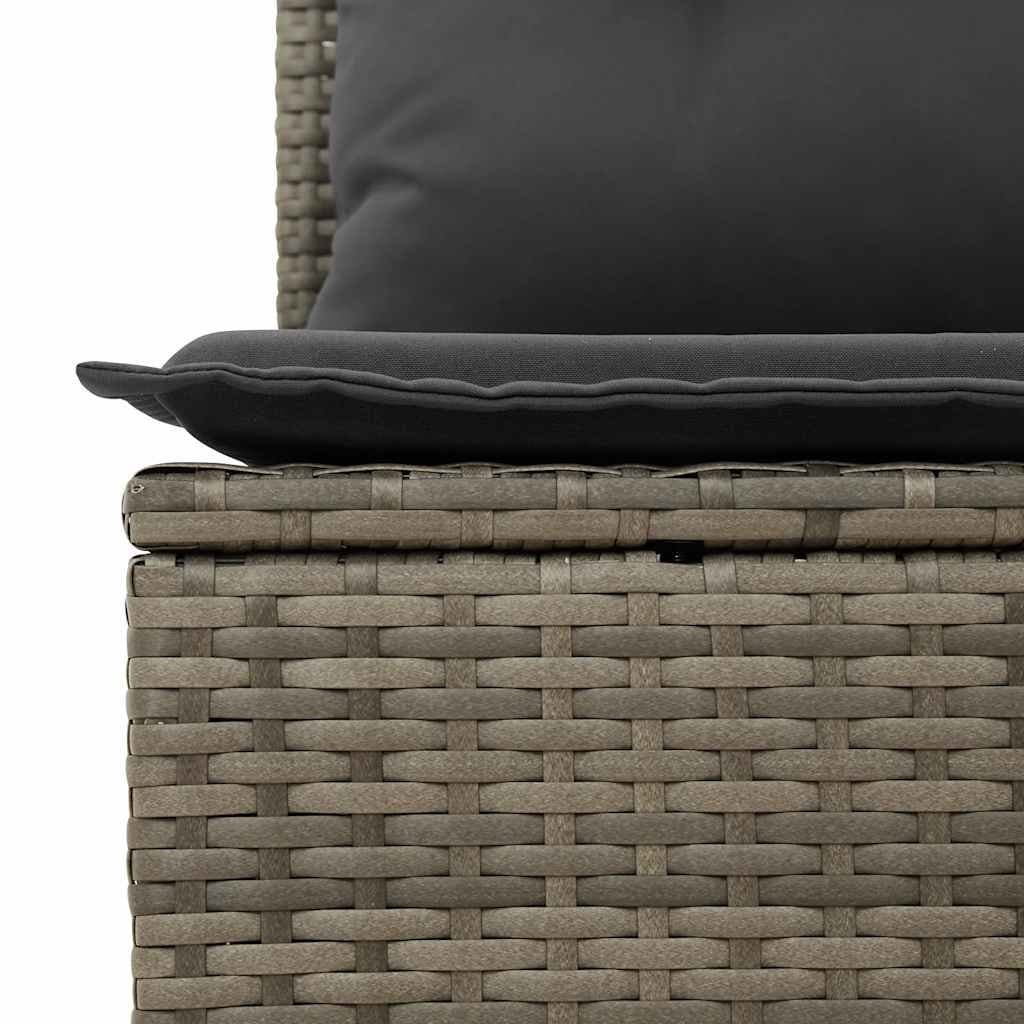 Grey Poly Rattan 6-Piece Garden Sofa Set for Outdoors