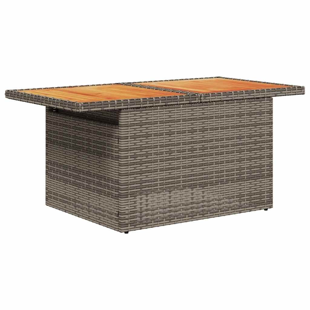 7-Piece Grey Poly Rattan Outdoor Sofa Set with Storage