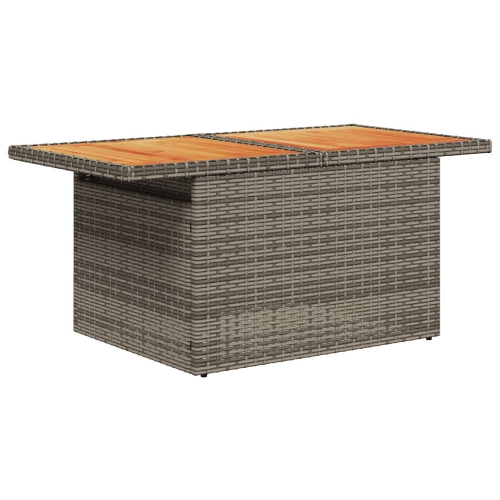 9 Piece Grey Poly Rattan Garden Sofa Set