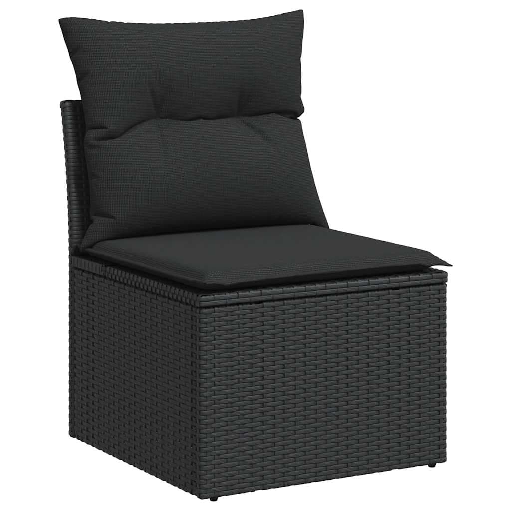 11-Piece Outdoor Garden Sofa Set in Black