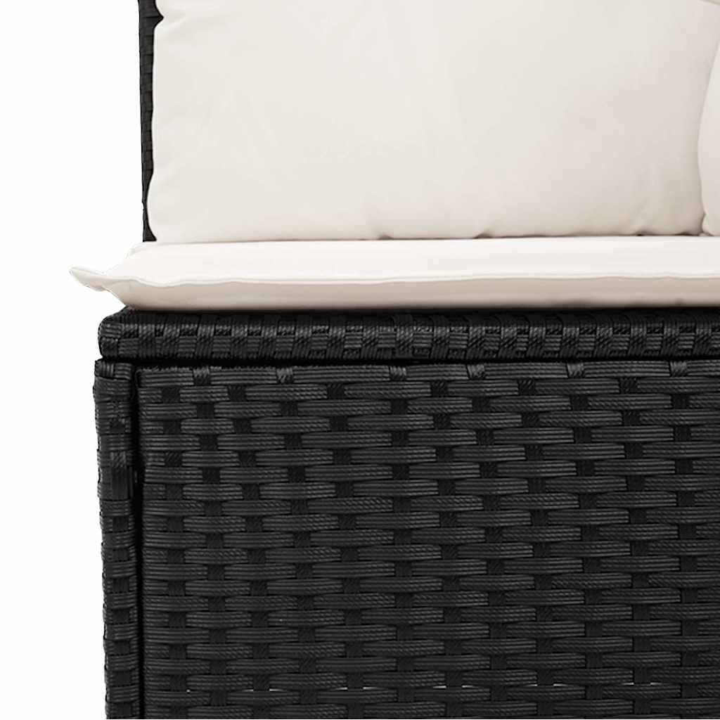 9 Piece Outdoor Patio Furniture Set with Cushions in Black