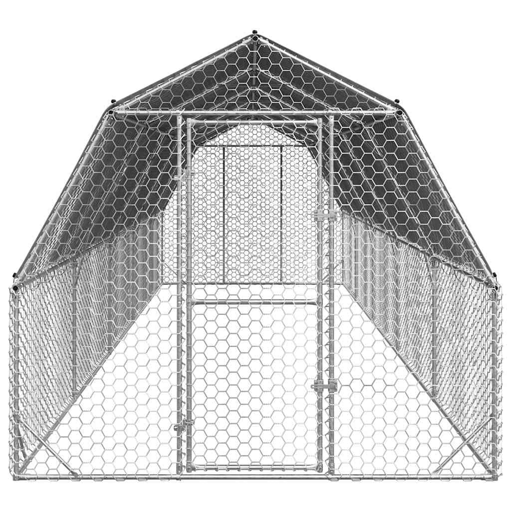 Walk-In Chicken Run with Roof 2.5x10x2.25 m