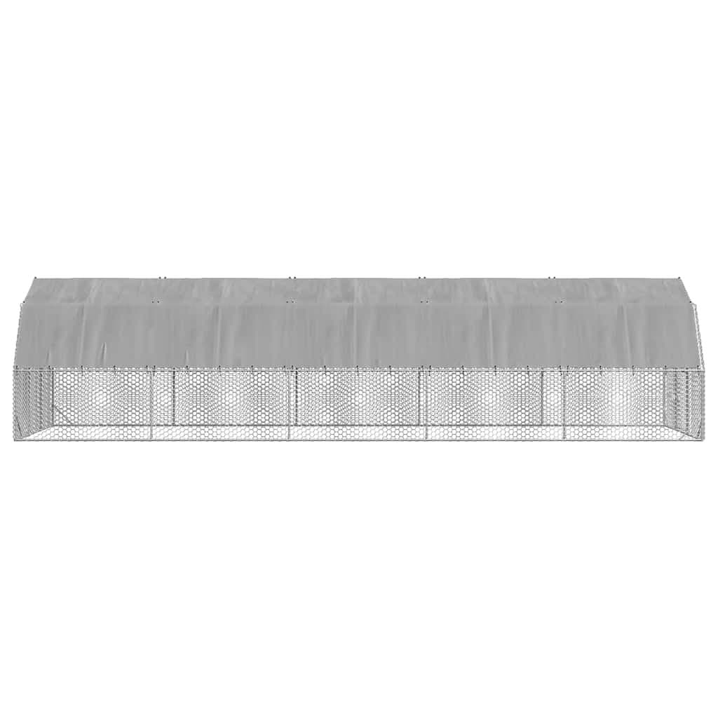 Walk-In Chicken Run with Roof 2.5x10x2.25 m