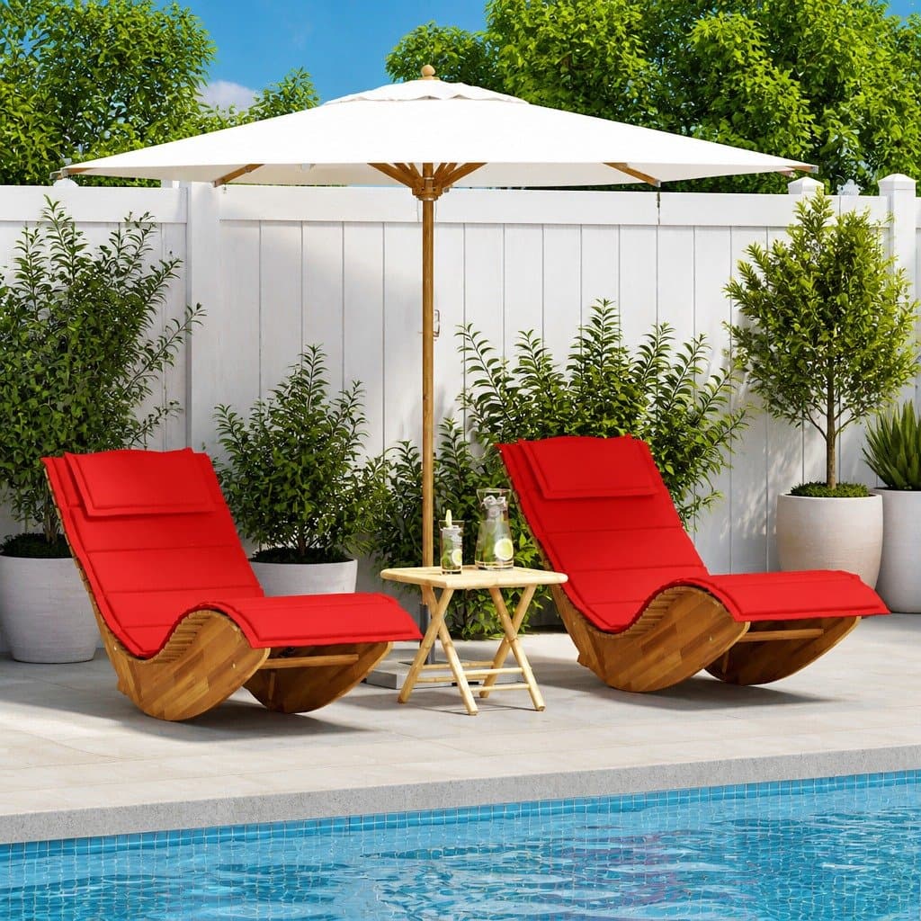2-Person Outdoor Garden Lounger Chair Set