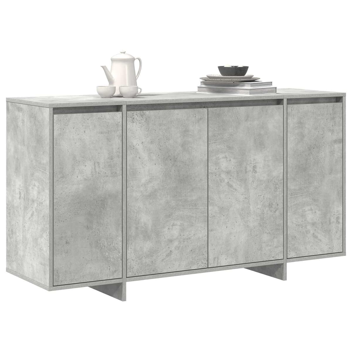 Modern Sideboard Grey Storage Cabinet Engineered Wood Dining Room Furniture