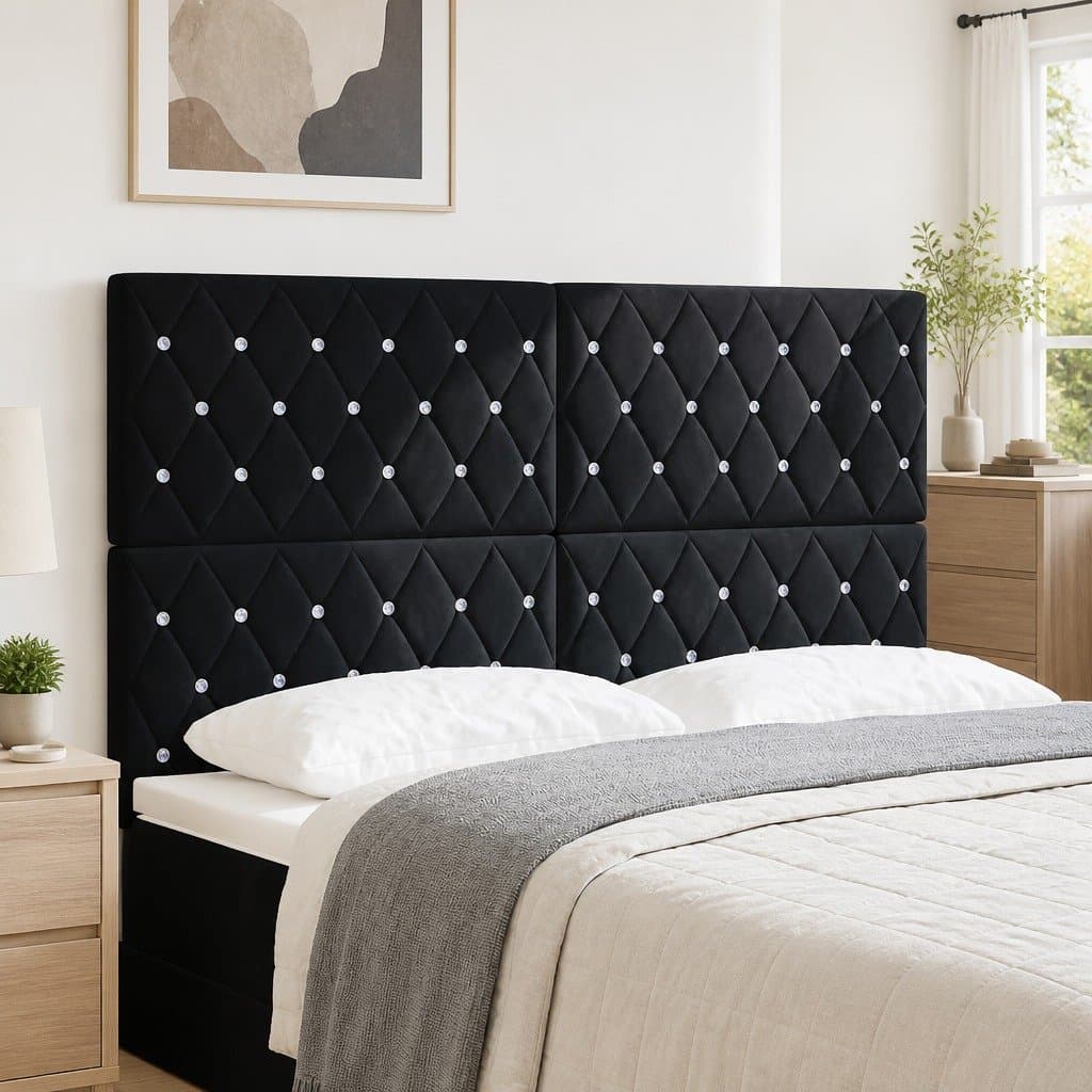 Black LED Headboard with Adjustable RGB Lights 160cm