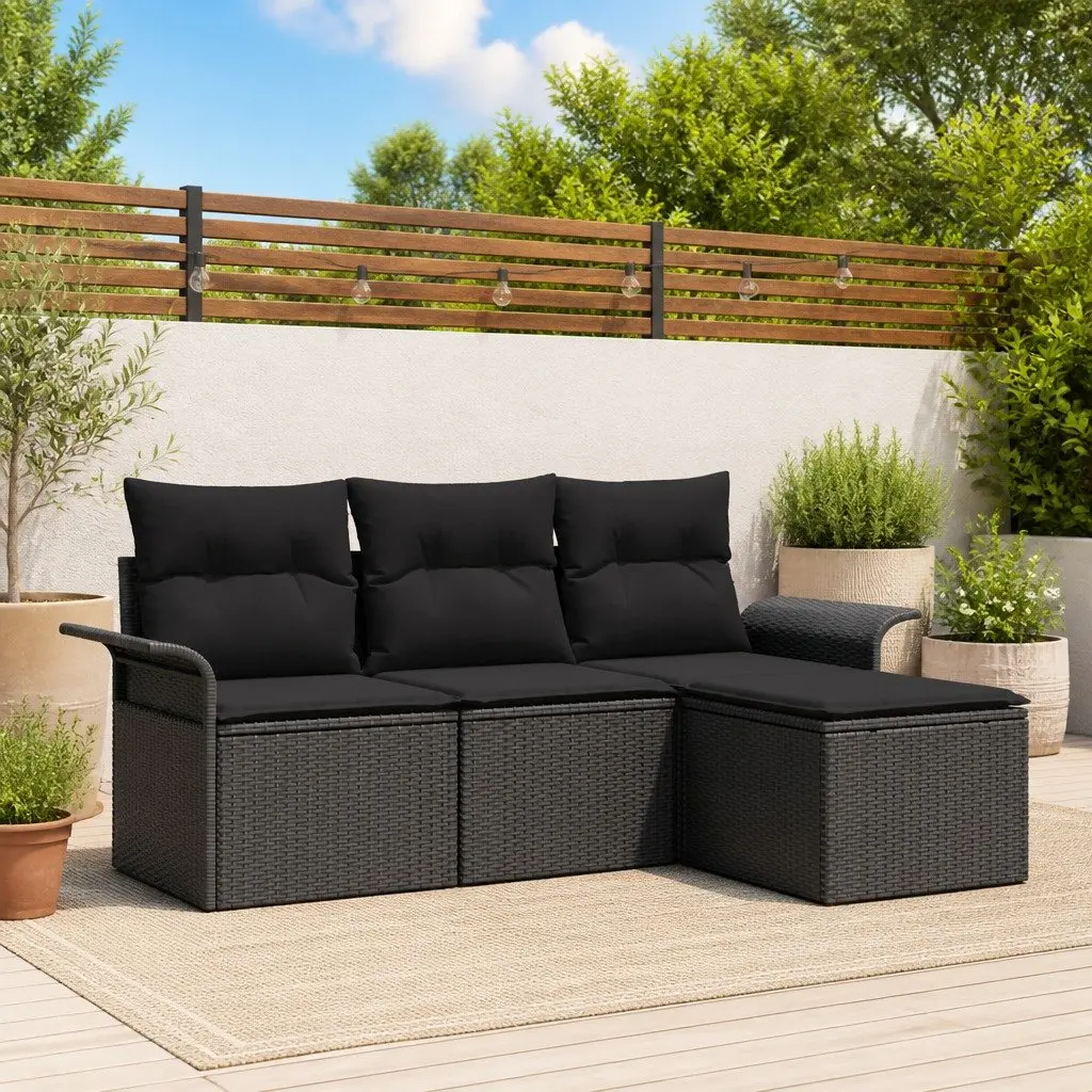 Outdoor 4-Piece Sofa Set with Cushions