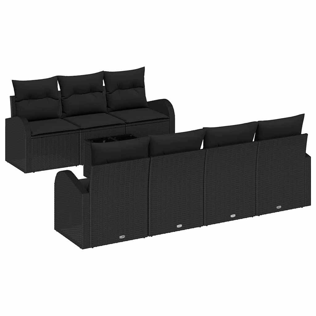 Black Square Modern Patio Sofa Set for Outdoor Spaces