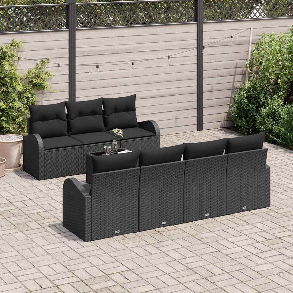 Black Square Modern Patio Sofa Set for Outdoor Spaces