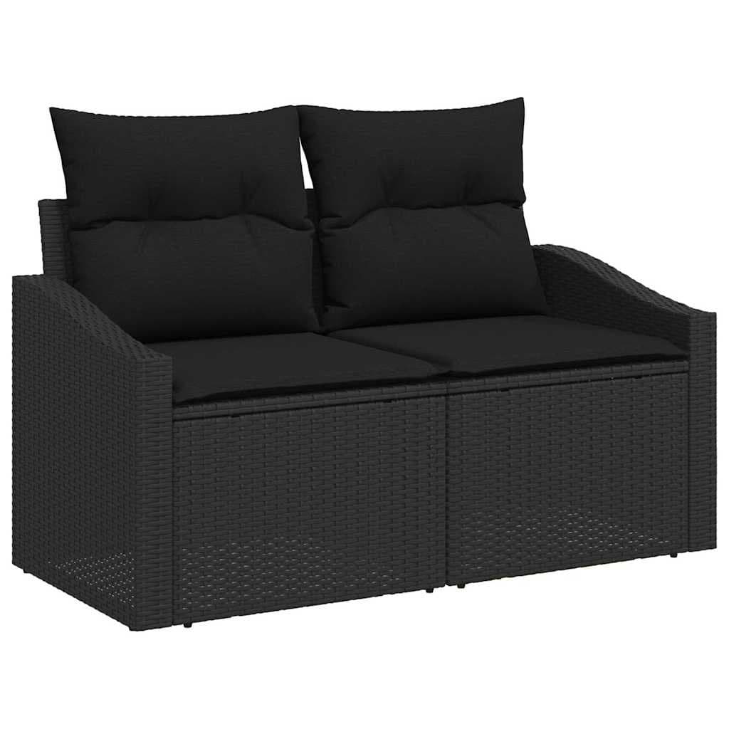 Modular 5 Piece Black Poly Rattan Sofa Set