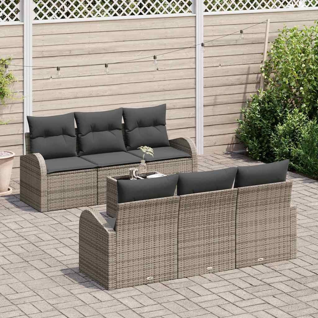 7-Piece Modular Garden Sofa Set in Grey