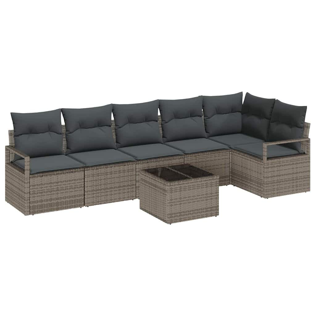 7-Piece Modular Outdoor Garden Sofa Set with Cushions