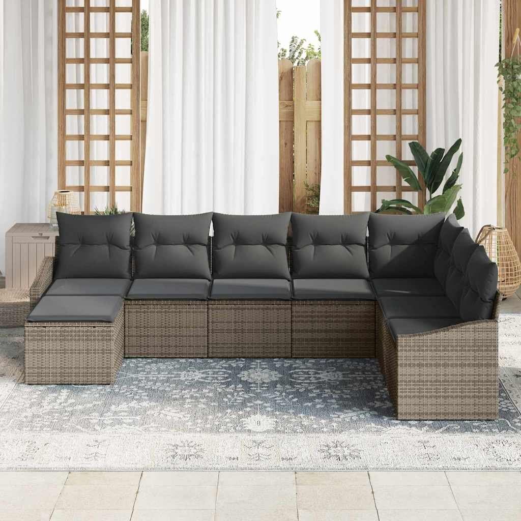 Grey Modular Outdoor Sofa Set 8 Pieces