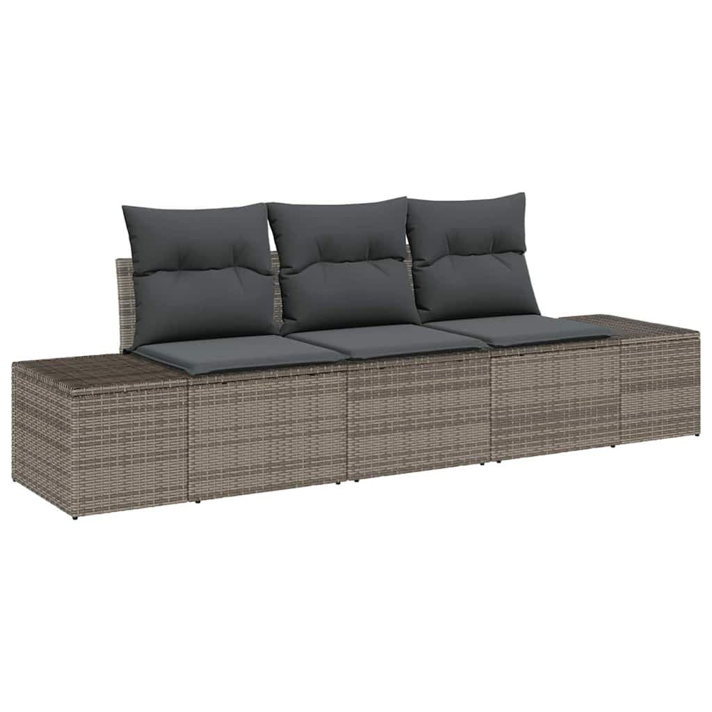 3-Piece Modular Outdoor Sofa Set with Storage in Grey