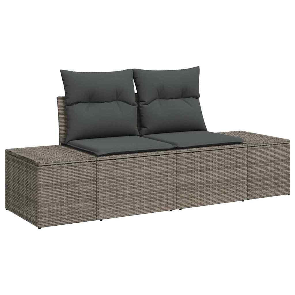 3-Piece Modular Outdoor Sofa Set with Storage in Grey