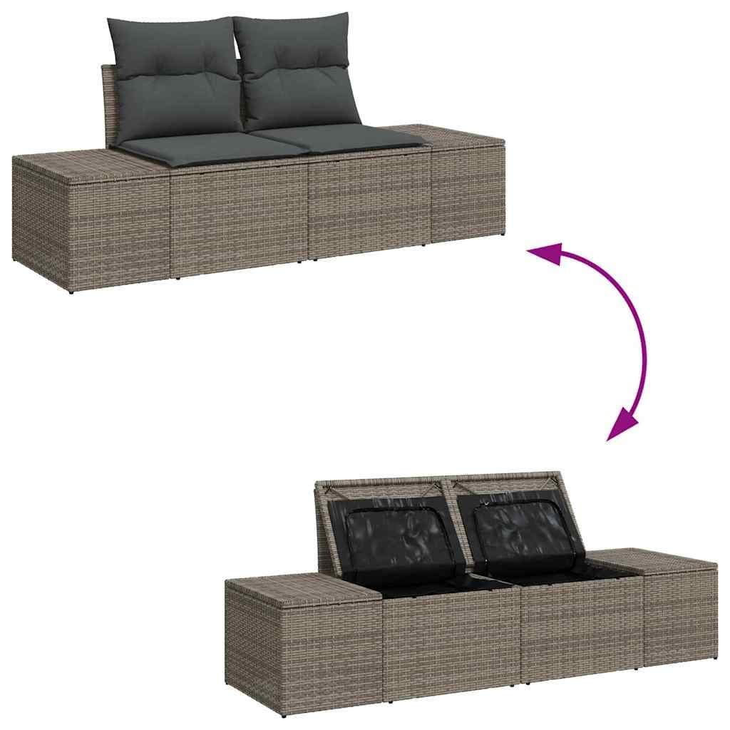 3-Piece Modular Outdoor Sofa Set with Storage in Grey