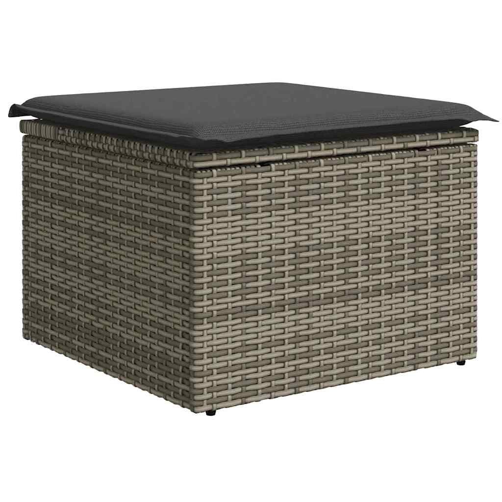 6-Piece Garden Sofa Set in Grey Poly Rattan